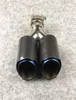 1 PC Auto Lucido Carbonio Punta Del Silenziatore Forma Y Doppia Uscita Tubo Di Scarico Per Akrapovic Silenziatori Ugello Blu In Acciaio Inox8452987