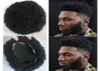Männer Haar System Herren Haarteile Afro Curl Volle Spitze Toupet Jet Black Farbe 1 American Virgin Remy Echthaar Ersatz für Blac6612649