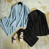Miyake Pleated Blazer Black Suits Winter Lady Office Sets Straight Pants Button Jacket High Fashion Elegant Formal 240301