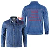 DIY Custom Denim Jacket Men Casual Lapel Single Breasted Jeans Autumn Mens Jackets coat 240311