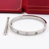 Bracciale a vite di design Bracciale di gioielli di moda di lusso Bracciale in oro rosa 18 carati Argento Braccialetti in acciaio al titanio Braccialetti per unghie per uomo Donna 16 17 18 19 Braccialetti di diamanti regalo