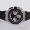 الذكور AP WRIST WATCH EPIC ROYAL OAK 26420SO Black Plate Chronograph Mens Fine Steel Watch Automatic Machinery Swiss Watch Watch Watch Date Diameter Diameter