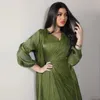 Vêtements ethniques Musulman Ramadan Eid Modeste Robe de soie brillante Dubaï Turc Kaftan Mode Kimono Abaya Koweïtien Marocain Femmes Robe MQ056