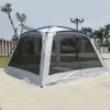 ملاجئ 58 شخص Ulterlarge 365*365*210 سم عالية الجودة كبيرة شرفة شمس شمس المأوى خيمة Carpas de Camping Beach Tent
