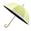 Paraguas paraguas recto vintage al aire libre revestimiento negro sombrilla mango de bambú para mujeres hombres