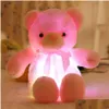 Peluche Light - Up Toys 30Cm Lumineux P LED Colorf Glowing Teddy Bear Peluche Poupée Enfants Cadeau De Noël Pour Enfants Filles Drop De Otngl