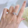 Bague de luxe en argent sterling 925 avec diamants de luxe pour femme, ovale, carré, blanc, zircone 5A, fiançailles, mariage, boîte cadeau de mariage, taille 5-9