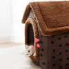 Mats Cama de gato de inverno macio Casa profunda Cão Cat Cat House Removível Casada fechada Cama de animais de estimação para gatos Kittens Puppy Cama Gato Suprimentos