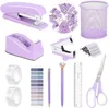 13PCS Purple Office Supplies Ustaw zszywkę i akcesoria do biurka dla kobiet dla kobiet zszywek na nożyczka 240314