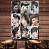 Плакат с классическими прическами для мужчин - Настенный декор для парикмахерской, баннер, настенный флаг, услуга стрижки и бритья, вывеска, гобелены, настенные картины
