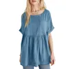 Casual Dresses Women Short Sleeve Soild Crew-Neck Cute Tee Swing Dress T Shirt Summer Woman 2024 Trendy Vestidos Para Mujer