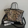 Sac à bandouliers pour femmes 2 couleurs sac à main à imprimé léopard