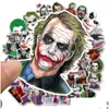 Auto Stickers 50 stks/partij De Joker Sticker Iti Voor Diy Lage Laptop Skateboard Motorfiets Fiets Drop Levering Automobiles Motoren E Otxuf