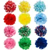 Haarschmuck 120PCS 2" Streifen Chiffon Mesh Blumen für Handwerk Boutique Hochzeit Dekoration DIY Kinder Stirnband Floral MH61