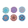 Stitch 6 pièces bricolage Mandala diamant peinture dessous de verre forme spéciale perceuse diamant broderie ronde dessous de verre tasse coussin tasse tapis décor à la maison