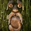 Sculptures Resin Face Tree Bark Ghost Face Facial Features Decoration Easter Outdoor Props Garden Decoration Outdoor Resin FBird Feeder