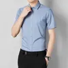 Camicie eleganti da uomo Camicia e camicetta tinta unita Top maschile Business Abiti neri Seta formale Originale Slim Fit Regular Asia Xxl
