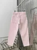 Jeans femme 2024 automne/hiver ceinture rose 1122