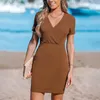 Casual Jurken Sexy Hip Taille Korte Jurk Vrouwen Kleding 2024 Zomer Elegante Avond Mini Femal Bodycon Zwarte Rok Vestidos