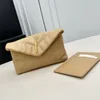 エンベロープパフハンドバッグ財布本物のレザークレジットカード財布磁気ボタンゴールデンハードウェア女性フラップファッションウォレット2ピースセット