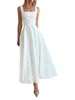 Casual Dresses Women Formal A-Line Dress Sleeveless Square Neck High Midist Party Beach Cocktail Clubwear