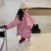 Manteau en duvet pour filles, 2 pièces, avec écharpe, vêtements chauds, vestes en peluche, mode coréenne, Parkas longs pour enfants de 3 à 7 ans, 2024