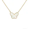 Designer Luxury necklaces Jewelry for women butterfly necklace designer womens gold necklace Red diamonds Red Bule White Shell stainless steel platinum Party gift