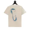 2024SS Summer Men T Shirt Designer T Shishs Mens Fashion Fashion Ink Splash Carta de estampado Gráfico Coda Correo redonde