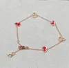 2024 Luxury quality charm pendant bracelet with red agate in 18k rose gold plated have stamp PS3145B