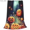 Coperte 2023 Designer nuova coperta di flanella serie Pumpkin Bat Castle Divano letto interno personalizzato accogliente coperta calda per regali di feste 240314