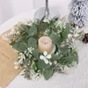 Guirlande de bougies de noël artificielles, fleurs décoratives, anneau simulant des couronnes de plantes vertes, anneaux de serviette, Table à manger, décors de fête de noël