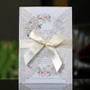 50 pçs corte a laser convites de casamento cartão laço flor europeu bolso cartão envelopes aniversário mariage festa decoração 240301