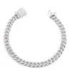 Fabrikspris 8mm kubansk länkkedja S925 Silver Cuban Chain Moissanite Luxury Jewelry Necklace Armband i lager