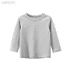 T-shirt 7 colori T-shirt per bambini in cotone manica lunga tinta unita Cappotto base Abbigliamento per il tempo libero Ragazzi Ragazze Top Abbigliamento per bambini ldd240314