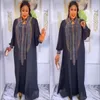 Etniska kläder Två stycke Set Summer African Clothes for Women Dashiki 2024 Fashion Long Dress Diamond Suits Outfits Party Dresses Plus Size