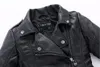 Cappotto per bambini di moda classica per ragazze ragazzi neri giacche in pelle da motociclista per primavera autunno 2-14 anni 240304