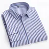 100% czystej bawełny Oxford Mens Striped Shirt Long Rleeve Regular Fit Men Pocket Casual Leisure Autumn Męska Bluzka S8xl 240307