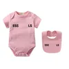 Ess Babys Jumpsuit Designer Rompers 2ピースセット新生児ピュアコットン短袖ボディスーツクラシックプリントキッズRomper CSD2403146-6