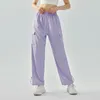 LL620 Mit Logo Damen-Jogginghose mit hoher Taille, lockerem Kordelzug und weitem Bein