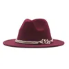 Berretti da baseball Cappello in lana da donna Floppy Panama Cintura con fibbia Ampia Fedora Baseball Ht Rack alla moda per stare in piedi