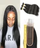 Brazilian Human Hair 3 Bundles With 2x6 Middle Part Lace Closure Cheap Silky Straight 26 Inch Natural Looking Deep Parting Fine C8959768