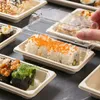 Take Out Containers Biodegradable Disposable Use Takeout Sushi Box Container Multi Sizes One-off Take-away Sashimi Chirashi Plate To-go