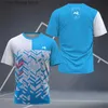 Męskie koszulki męskie sportowe T-shirt Badminton Trening Krótki rozmiar duży rozmiar luźne t-shirt gym fitness Bieganie na zewnątrz Szybkie suche ubranie Y240314