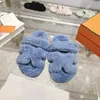 home shoes Top Classic Womens Plush Woolen Slippers for Winter Home Indoor Warm Slides Shoes Flip Flop Winter Original Rubber Non-slip Bottom Trendy Sandals 240314