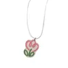 Collier ras du cou avec pendentif en forme de fleur en acrylique pour femme, collier en corde en cuir, bijoux, cadeaux pour petite amie, 57BD