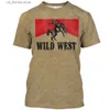 Men's T-Shirts Western Cowboy Shirt Mens T-shirt 3D Denim O Neck Cotton Short Slve Tops Summer Oversized Vintage Strtwear Casual Clothing Y240314