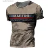 Erkek Tişörtler 2023 Yaz T-Shirt Erkekler Vintage Baskı 3D Amerikan Rotası 66 T gömlek Kısa Slve T Üstler Büyük Boy Gömlek 5xl Gevşek Erkek Giyim Y240314