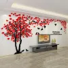 Klistermärken 3D Tree Acrylic Wall Stickers Creative Diy Art Mural Decoration Stickers Lämpliga för vardagsrum Bakgrund Väggdekoration