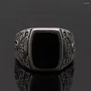 Кольца кластера, оптовая продажа, мужское кольцо из стерлингового серебра 925 пробы, винтажное турецкое кольцо на палец, натуральный прямоугольный камень агат для мужчин