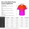 Men's Casual Shirts Neon Beach Shirt Male Orange And Pink Hawaii Short-Sleeve Custom Loose Oversized Blouses Birthday Present